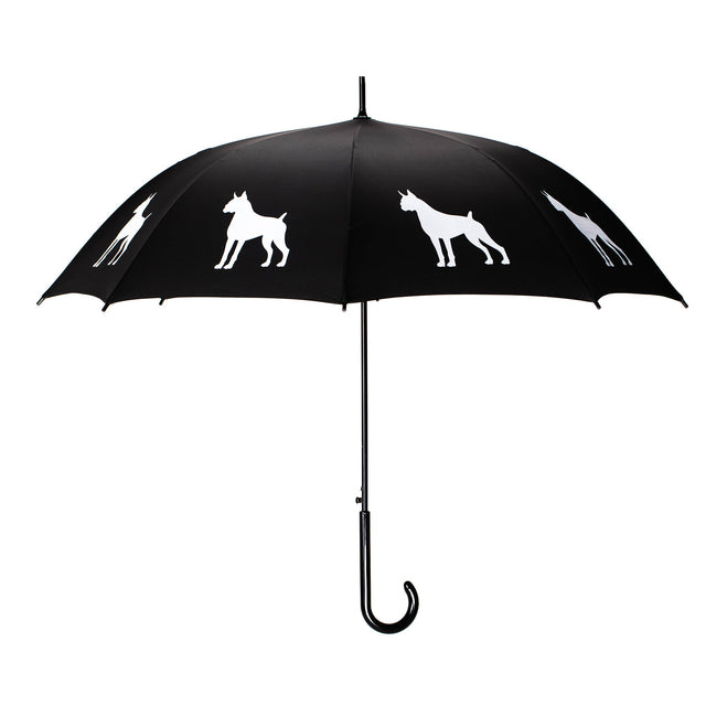 entryways Black Umbrella Featuring White Boxer