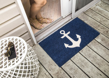 Entryways Blue Anchor Doormat 17"x28"