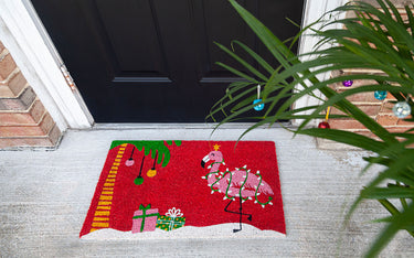 Entryways Christmas Flamingo Doormat 17"x28"