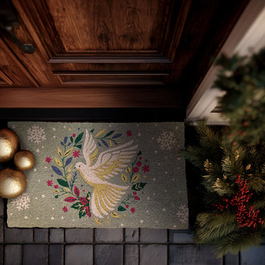 Entryways Dove & Holly Doormat 17"x28"