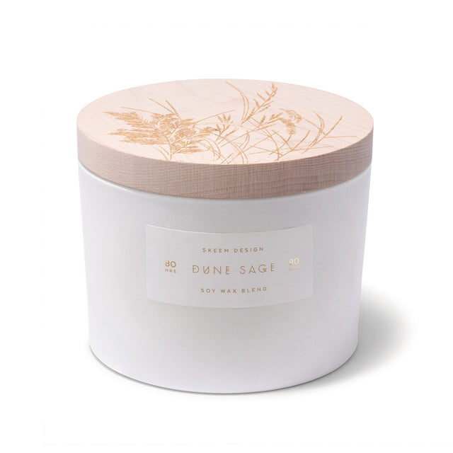 entryways Dune Sage Print Block Triple Wick Candle