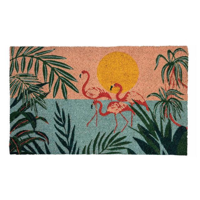 entryways Flamingo Lagoon Doormat 17"x28"