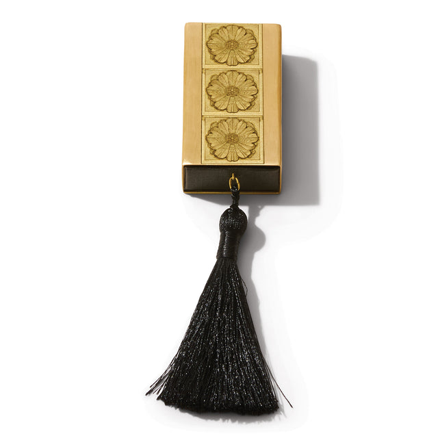 entryways Gilded Brass Matchbox with Black Tassel