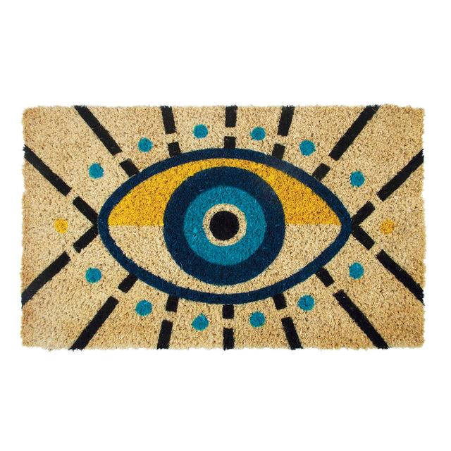 entryways Handmade Doormat - Evil Eye 18"x30"
