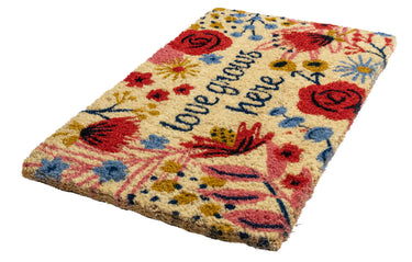 Entryways Handmade Doormat - Love Grows Here 18"x30"