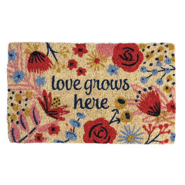 entryways Handmade Doormat - Love Grows Here 18"x30"