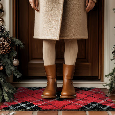 Entryways Handmade Doormat - Red Tartan Plaid 18"x30"