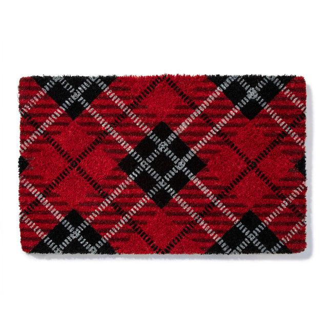 entryways Handmade Doormat - Red Tartan Plaid 18"x30"