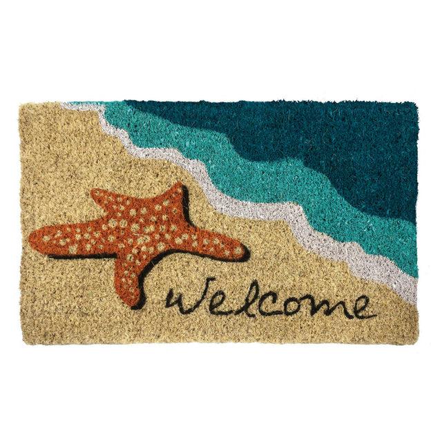 entryways Handmade Doormat - Starfish Welcome 18"x30"
