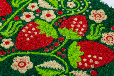 Entryways Handmade Doormat - Strawberry Vines 18"x30"