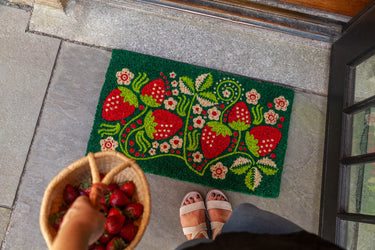 Entryways Handmade Doormat - Strawberry Vines 18"x30"