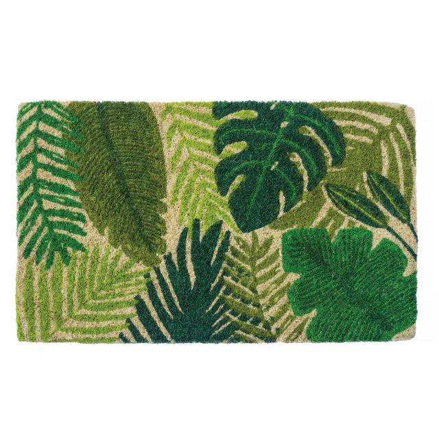 entryways Handmade Doormat - Tropical Leaves 18"x30"