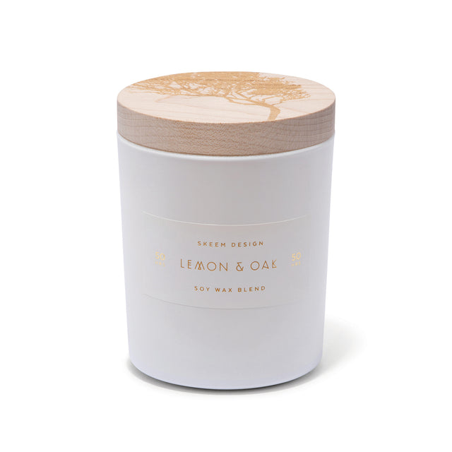 entryways Lemon & Oak Print Block Candle