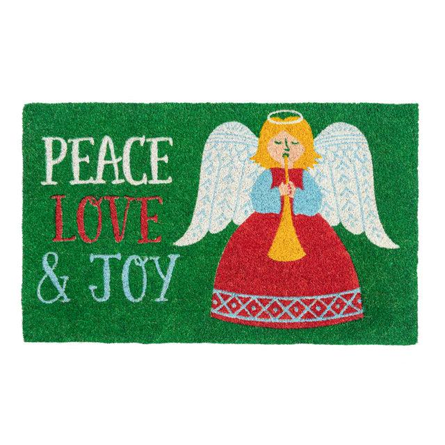 entryways Peace Love & Joy Doormat 17"x28"