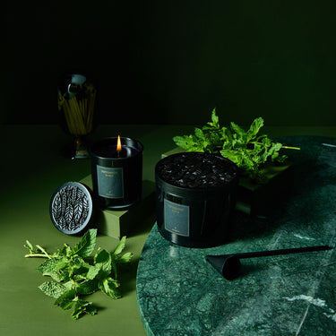 Entryways Peppermint Sable Obsidian Candle