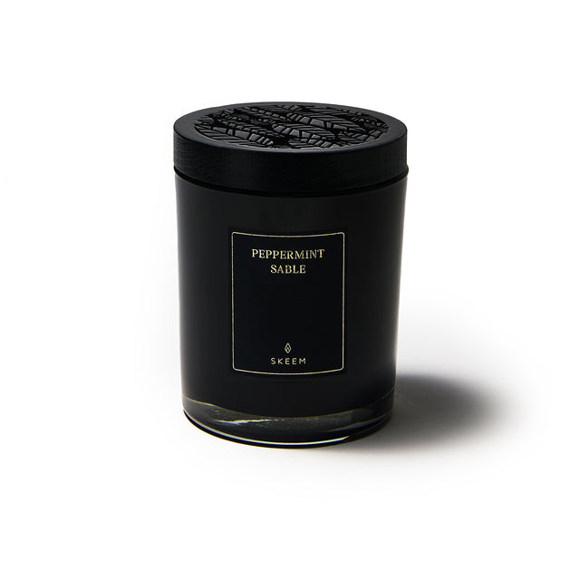 entryways Peppermint Sable Obsidian Candle