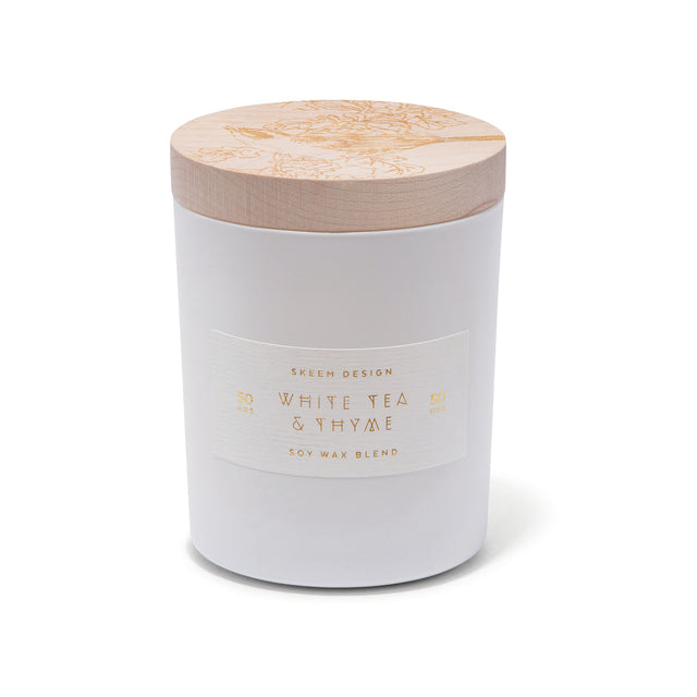 entryways White Tea & Thyme Print Block Candle