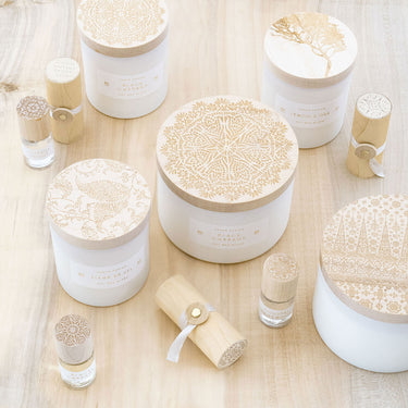 Entryways Fleur De Sel Print Block Triple Wick Candle