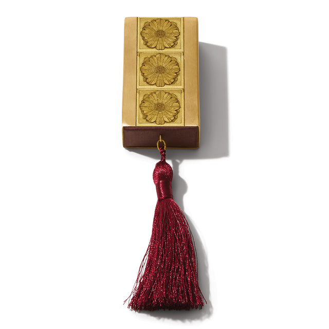 entryways Gilded Brass Matchbox with Mulberry Tassel