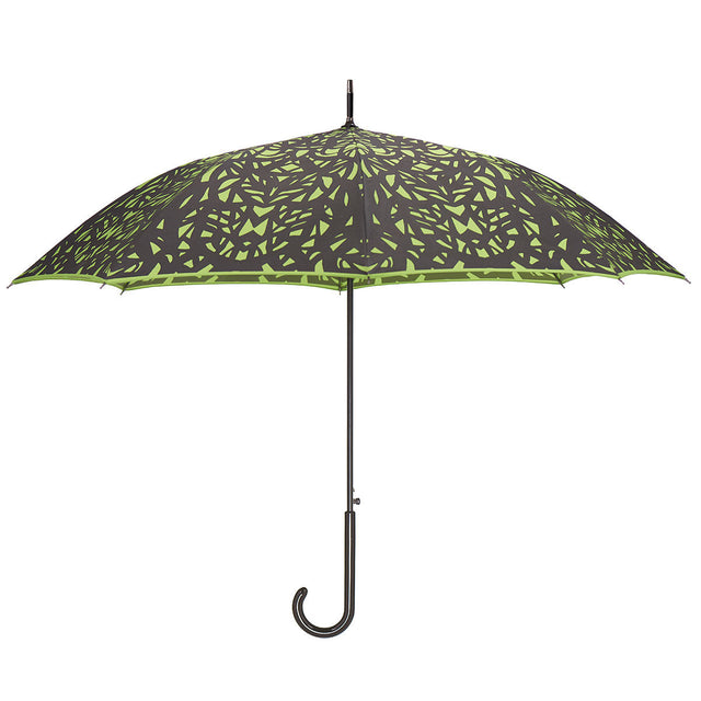 entryways Green Umbrella Featuring Black Butterfly Wing Design