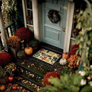 Entryways Handmade Handwoven Coir Doormat Autumnal Welcome 18"x30"