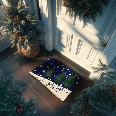 Entryways Handmade Handwoven Coir Doormat Starry Night 18"x30"