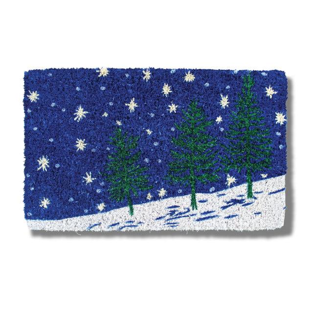 entryways Handmade Handwoven Coir Doormat Starry Night 18"x30"