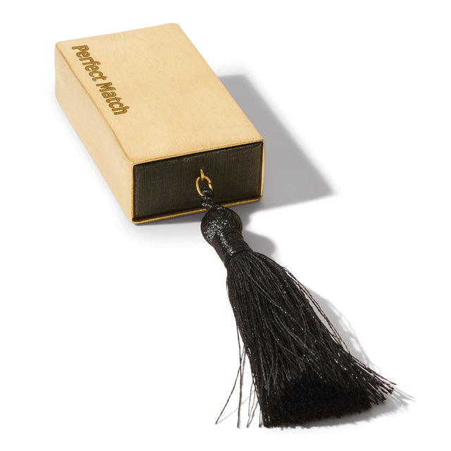 entryways Merriment Brass Matchbox with Black Tassel