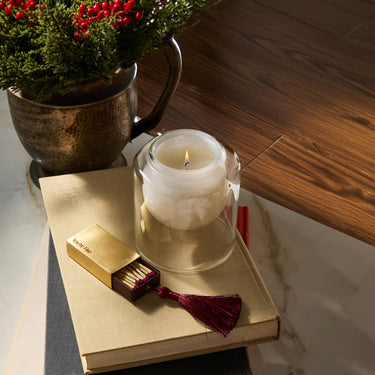 Entryways Merriment Brass Matchbox With Mulberry Tassel