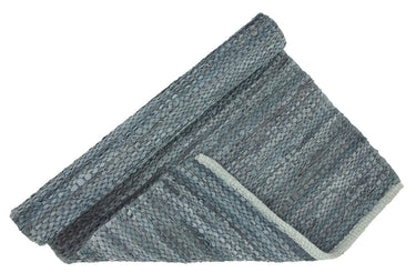 Entryways Natural Jackson Rug 90% Leather 10% Cotton Blue-Gray