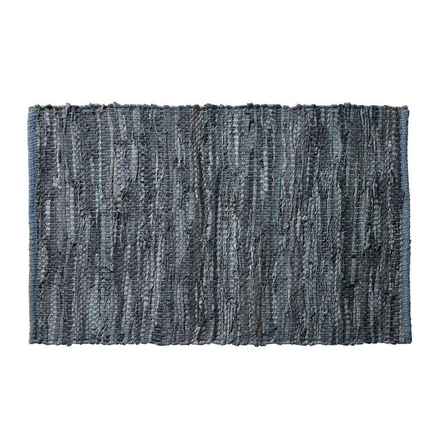 entryways Natural Jackson Rug 90% Leather 10% Cotton Blue-Gray