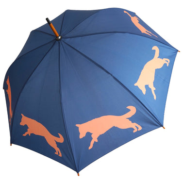 Entryways Navy Blue Umbrella Featuring Orange German Shepherd