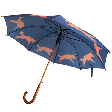 Entryways Navy Blue Umbrella Featuring Orange German Shepherd