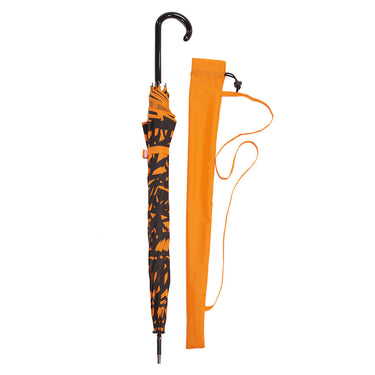 Entryways Orange Umbrella Featuring Black Butterfly Wing Design