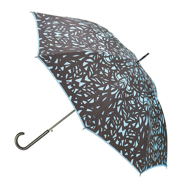 Entryways Paradise Blue Umbrella Featuring Black Butterfly Wing Design