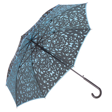 Entryways Paradise Blue Umbrella Featuring Black Butterfly Wing Design