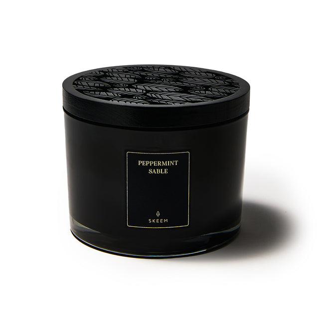 entryways Peppermint Sable Obsidian Triple Wick Candle