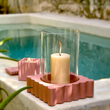 Entryways Salted Lavender Cinder Citronella Hurricane Candle