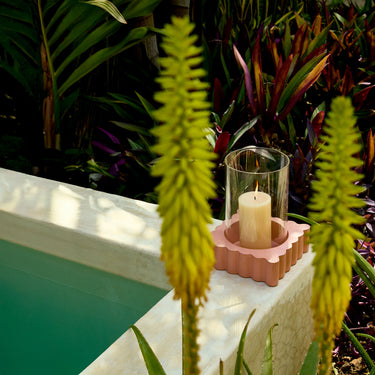 Entryways Salted Lavender Cinder Citronella Hurricane Candle