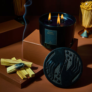 Entryways Smoked Palo Santo Obsidian Triple Wick Candle