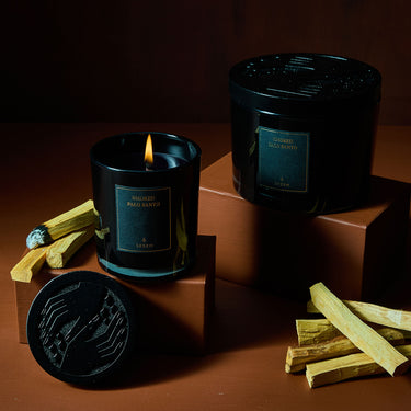 Entryways Smoked Palo Santo Obsidian Triple Wick Candle