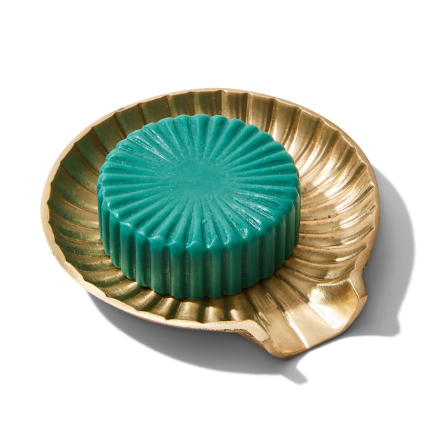 entryways Velvet Pear Gilded Bar Soap with Brass Dish