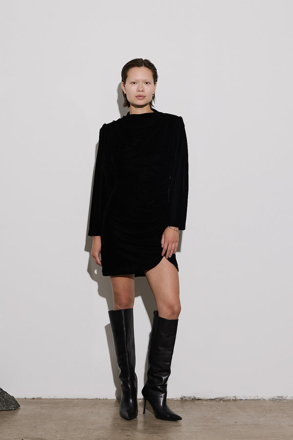 Envelope 1976 Jet Dress Velvet Black