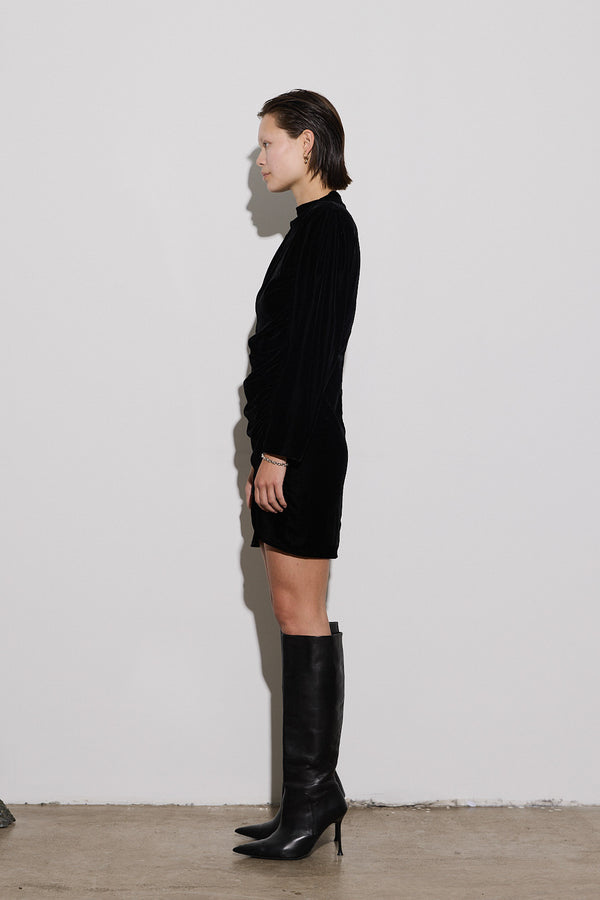 Envelope 1976 Jet Dress Velvet Black