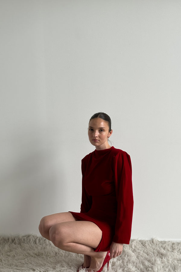 Envelope 1976 Jet Dress Velvet Red