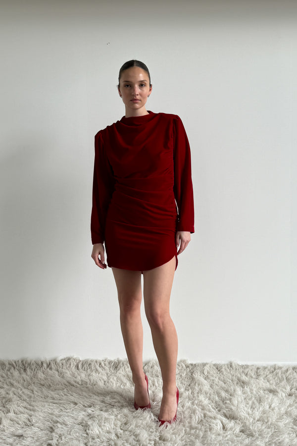 Envelope 1976 Jet Dress Velvet Red