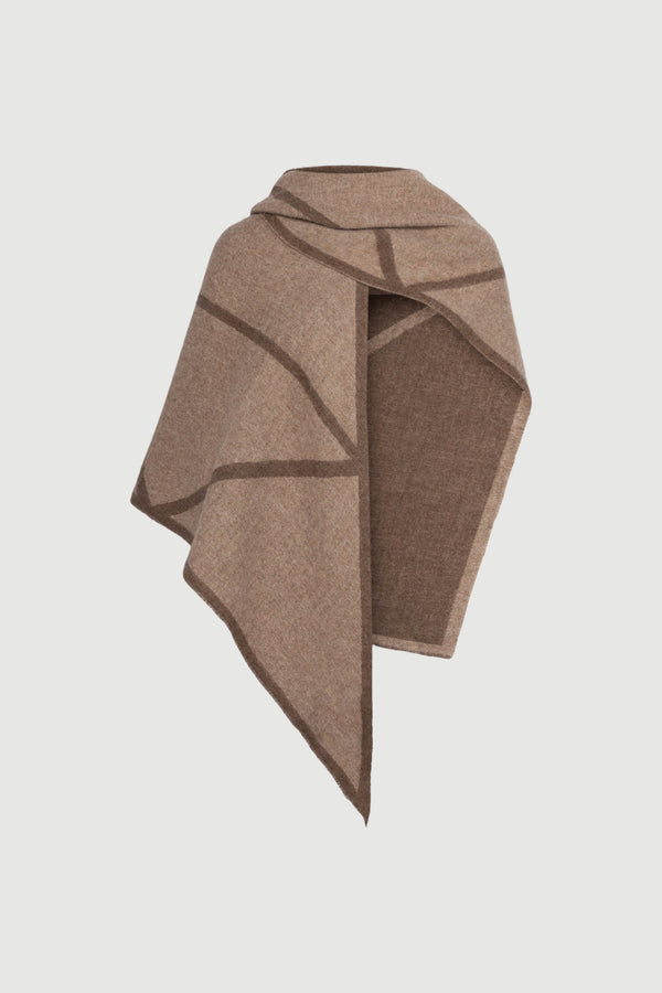 envelope 1976 Triangle scarf Cacao / Beige
