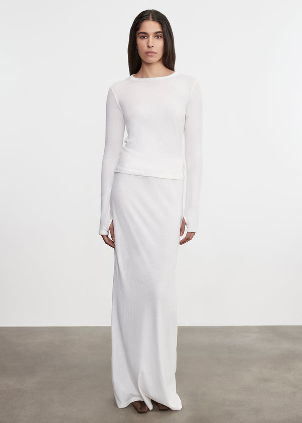 enza costa Cashmere Bias Skirt White