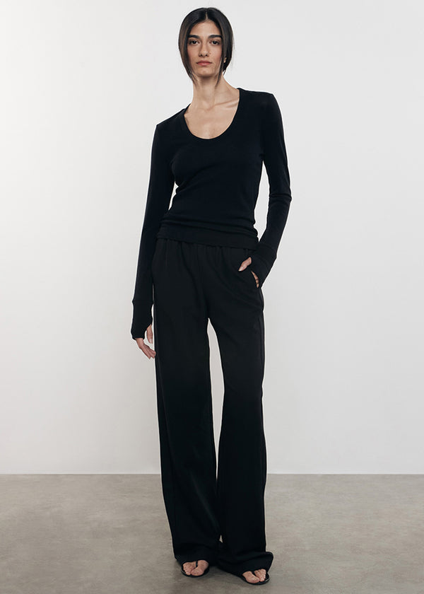 enza costa Cashmere Easy Cuffed U Black