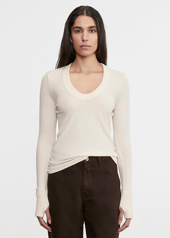 Enza Costa Cashmere Easy Cuffed U Natural